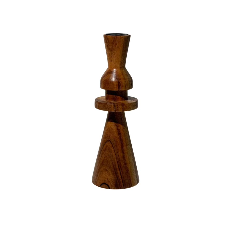 Dřevěný stojan na svíčku, 22 cm
