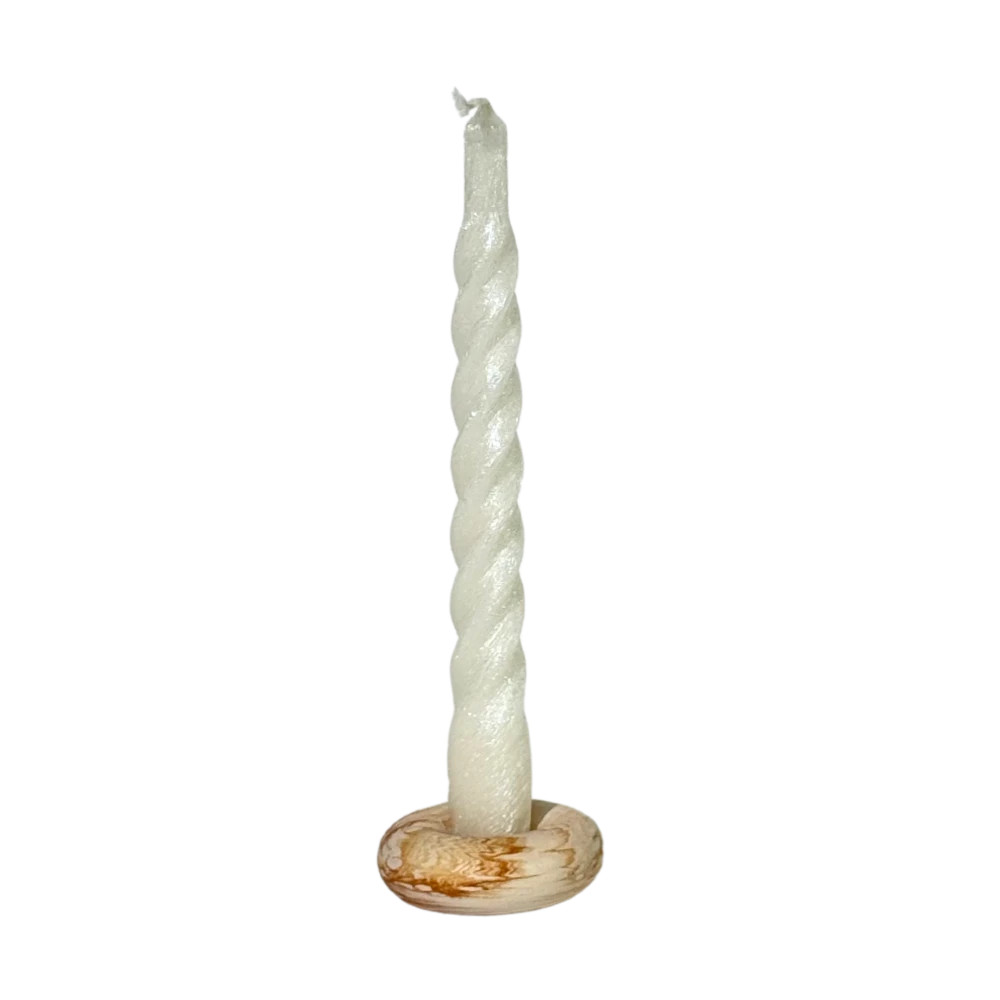 Kónická sviečka Twist 21cm Perleťová