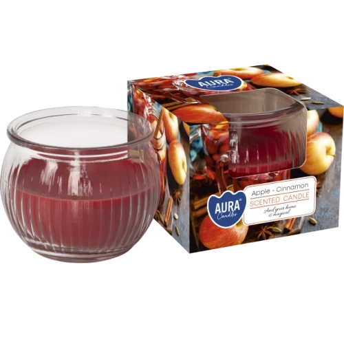 AURA Apple - Cinnamon vonná sviečka, 80 g, doba horenia 18 hodín