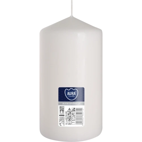 AURA sviečka valec 15 cm, Ø  8 cm, 600 g, doba horenia 66 hodín biela/naturál