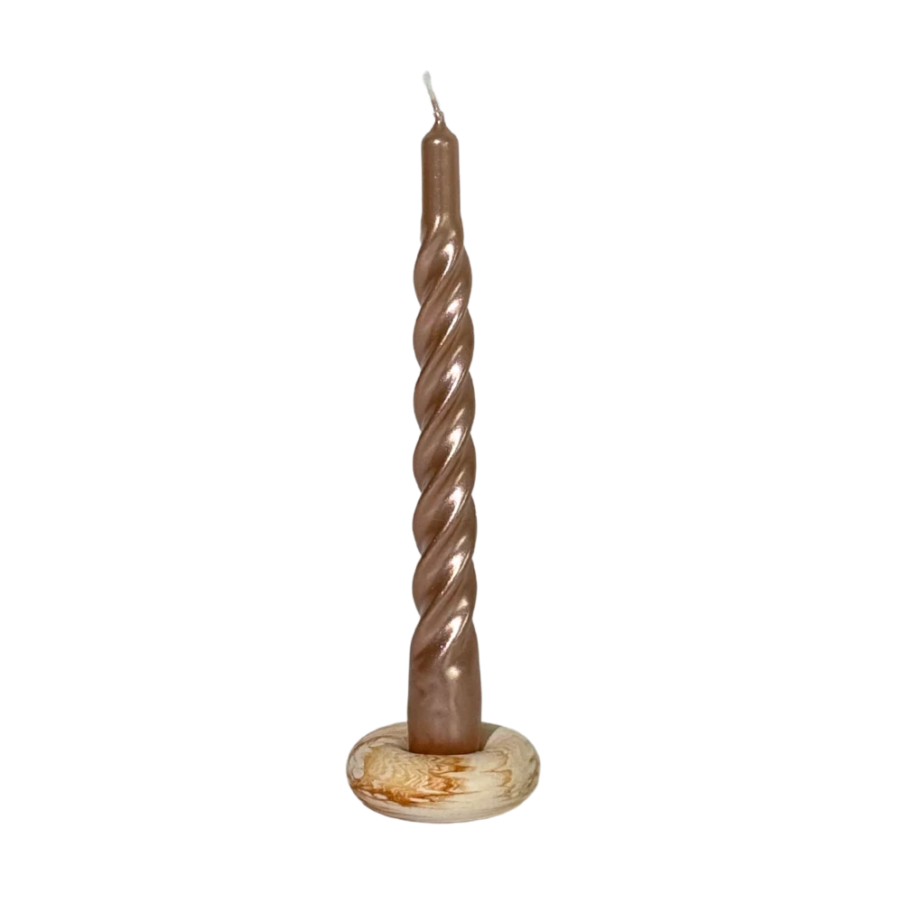 Kónická sviečka Twist 21 cm lesklá