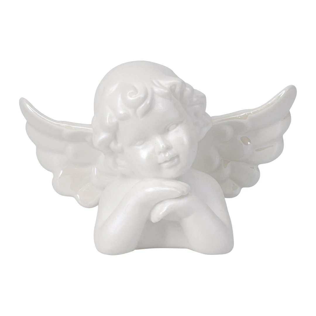 Vianočná figúrka Biely anjelik, 8 cm