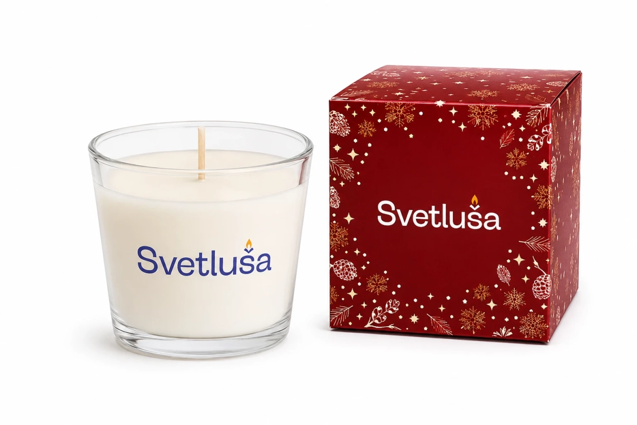 Firemné kokosové sviečky v poháriku s vlastným logom