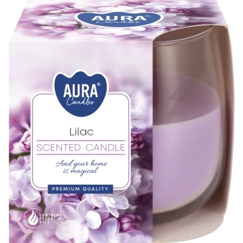 AURA Lilac vonná sviečka, 130 g, doba horenia 23 hodín