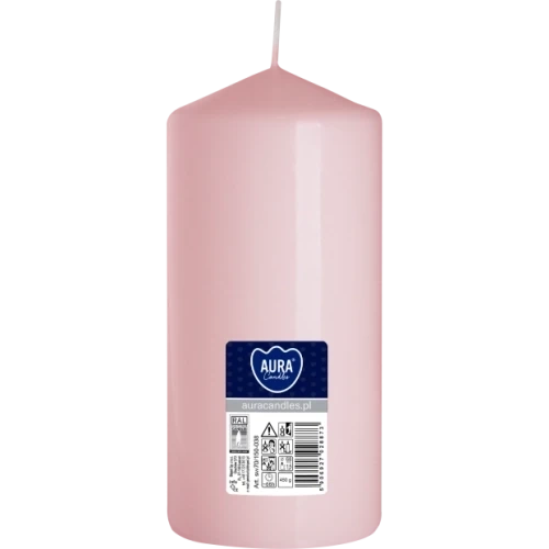 AURA sviečka valec 15 cm, Ø  7 cm, 450 g, doba horenia 66 hodín, svetloružová