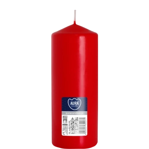 AURA sviečka valec 15 cm, Ø 6 cm, 330 g, doba horenia 48 hodín, červená