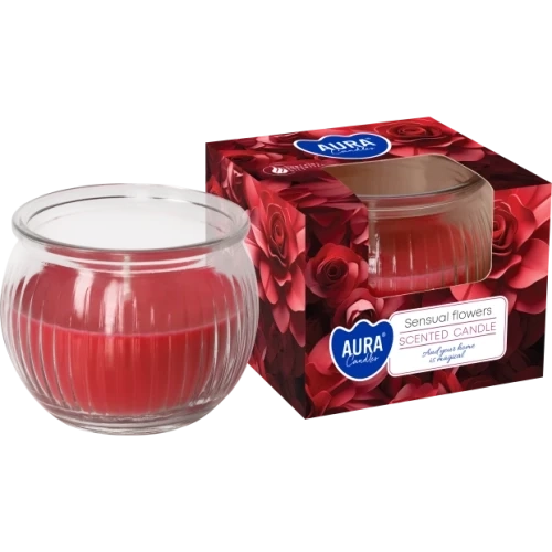 AURA Sensual flowers vonná sviečka, 80 g, doba horenia 18 hodín
