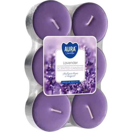 AURA Lavender čajové sviečky 6 ks, 38 g, doba horenia 8 hodín