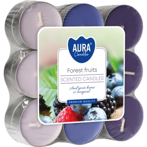 AURA Forest fruit čajové sviečky 18 ks, 11 g, doba horenia 4 hodiny
