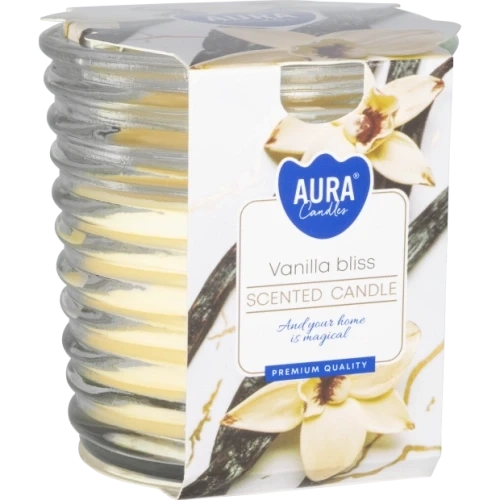 AURA Vanilla bliss vonná sviečka, 130 g, doba horenia 28 hodín
