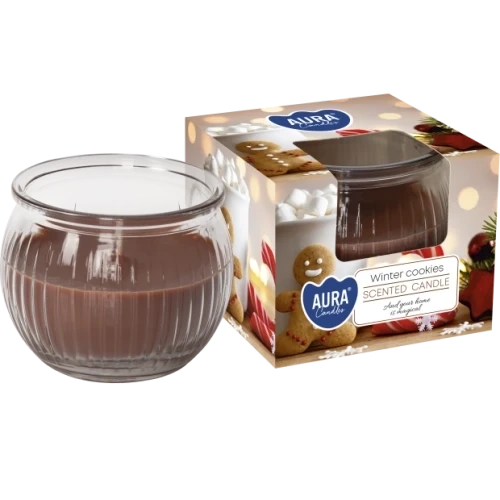 AURA Winter cookies vonná sviečka, 80 g, doba horenia 18 hodín
