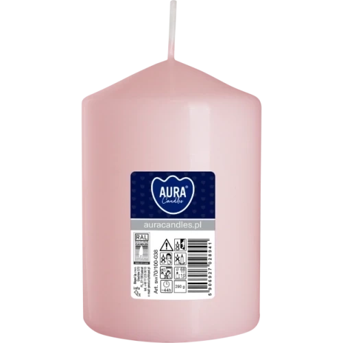 AURA sviečka valec 10 cm, Ø  7 cm, 290 g, doba horenia 44 hodín, svetloružová