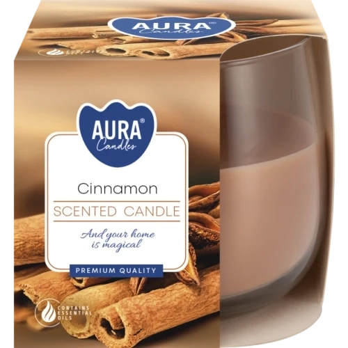 AURA Cinnamon vonná sviečka, 130 g, doba horenia 23 hodín