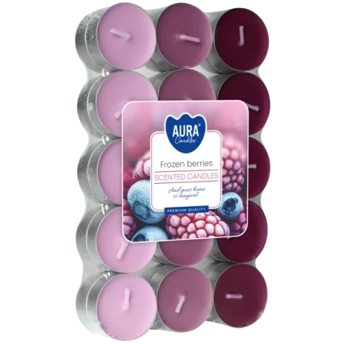 AURA Frozen Berries čajové sviečky 30 ks, 11 g, doba horenia 4 hodiny