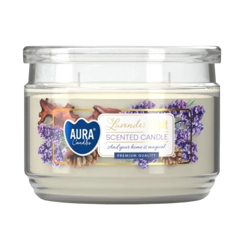 AURA Lavender cedar vonná sviečka, 280 g, doba horenia 30 hodín
