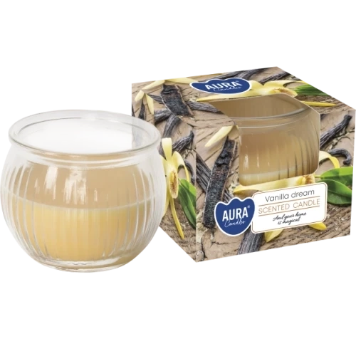 AURA Vanilla dream vonná sviečka, 80 g, doba horenia 18 hodín
