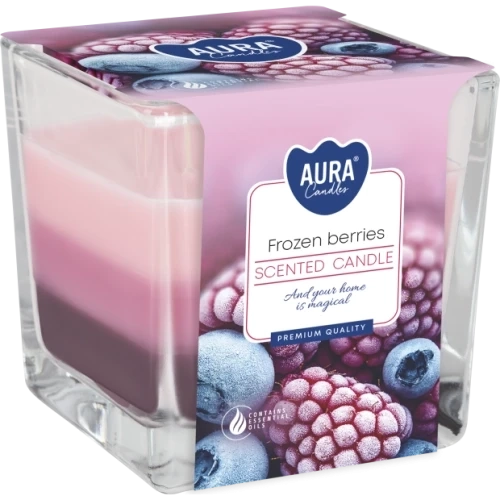 AURA Frozen berries vonná sviečka trio, 170 g, doba horenia 32 hodín