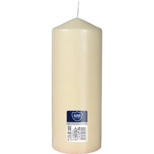 AURA sviečka valec 20 cm, Ø 8 cm, 800 g, doba horenia 90 hodín, slonovinová