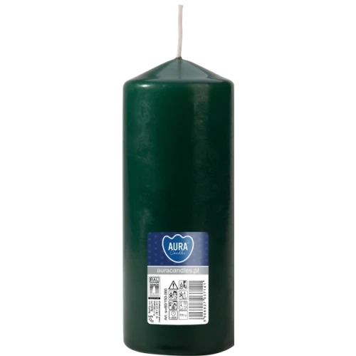 AURA sviečka valec 15 cm, Ø  6 cm, 330 g, doba horenia 48 hodín, tmavozelená