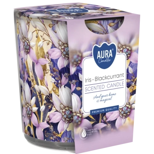 AURA Iris - Blackcurrant vonná sviečka, 100 g, doba horenia 22 hodín