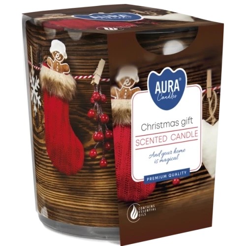 AURA Christmas gift vonná sviečka, 100 g, doba horenia 22 hodín
