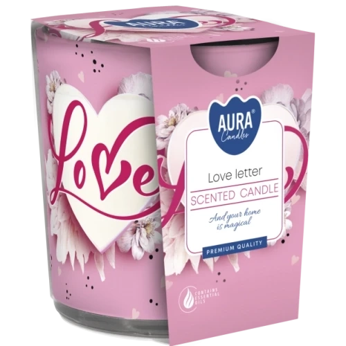 AURA Love letter vonná sviečka, 100 g, doba horenia 22 hodín