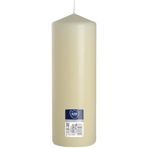 AURA sviečka valec 25 cm, Ø  8 cm, 1000 g, doba horenia 160 hodín, slonovinová