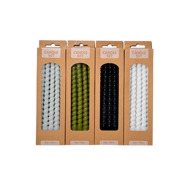 Set 10 ks Kónických sviečok, 20 cm