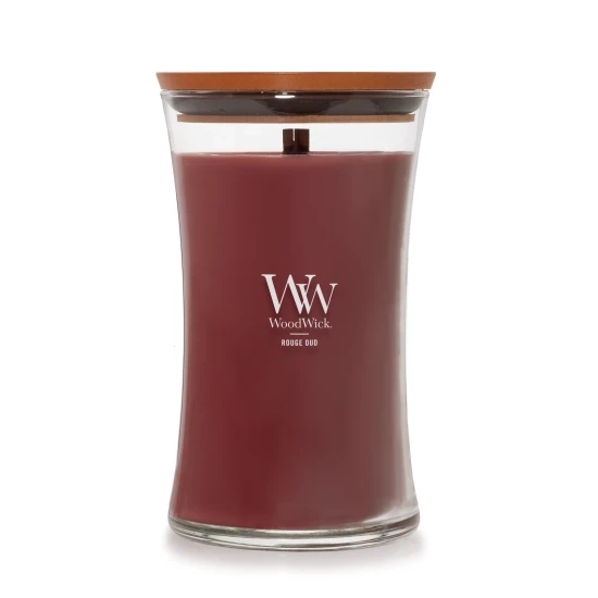 Woodwick Rouge Oud 610 g, doba horenia 136 - 176 hodín