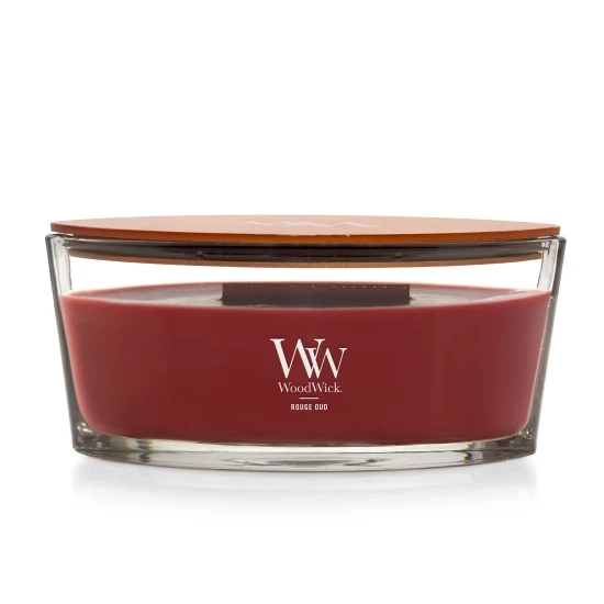 Woodwick Rouge Oud vonná sviečka 453 g, doba horenia 40 - 70 hodín