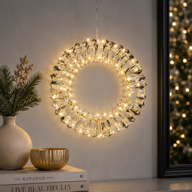 Veniec s LED 30cm- champagne