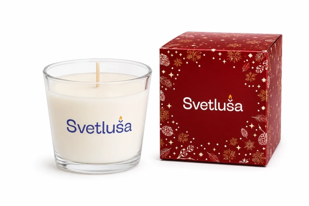 Firemné kokosové sviečky v poháriku s vlastným logom