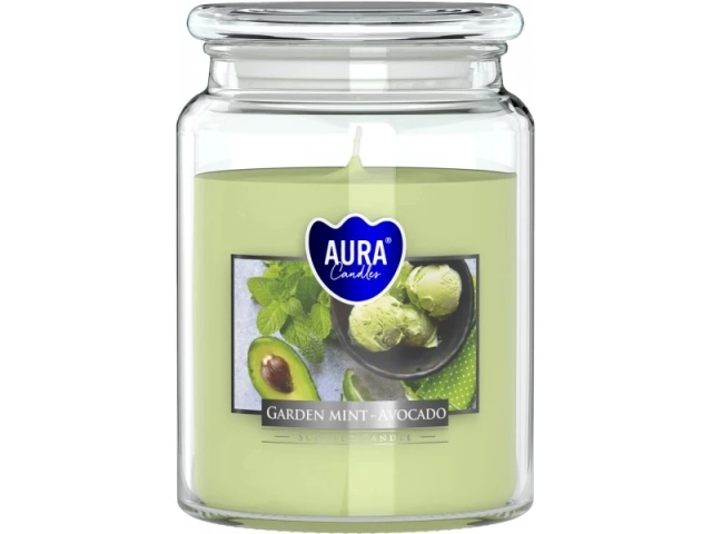 AURA Garden mint - Avocado vonná sviečka, 500 g, doba horenia 100 hodín