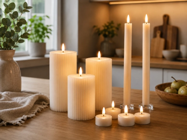 Set 9 LED sviečok (biele)