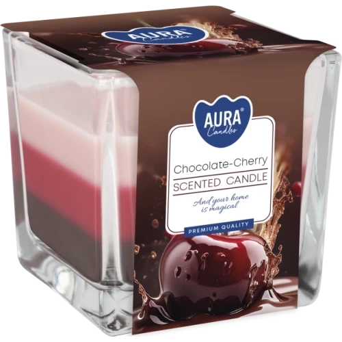 AURA Chocolate - Cherry vonná sviečka trio, 170 g, doba horenia 32 hodín