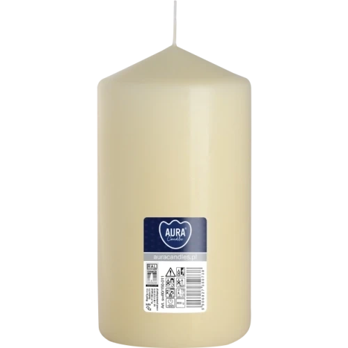 AURA sviečka valec 15 cm, Ø  8 cm, 600 g, doba horenia 66 hodín,  slonovinová
