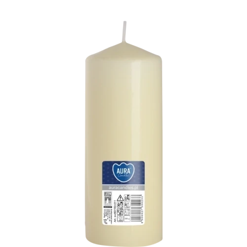 AURA sviečka valec 15 cm, Ø  6 cm, 330 g, doba horenia 48 hodín, slonovinová