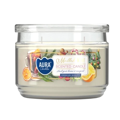 AURA Mulled wine vonná sviečka, 280 g, doba horenia 30 hodín