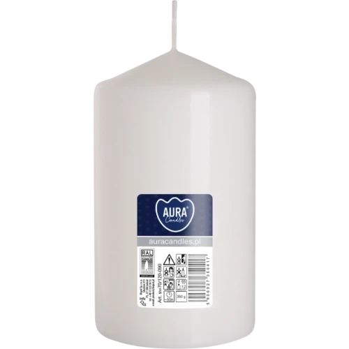 AURA sviečka valec 12 cm, Ø  7 cm, 350 g, doba horenia 50 hodín, biela/naturál