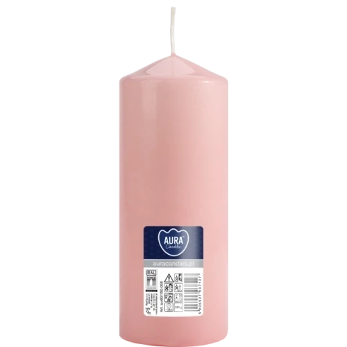 AURA sviečka valec 15 cm, Ø  6 cm, 330 g, doba horenia 48 hodín, svetloružová