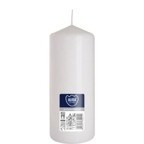 AURA sviečka valec 15 cm, Ø  6 cm, 330 g, doba horenia 48 hodín, biela/naturál