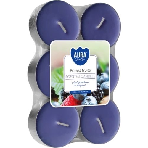AURA Forest fruit čajové sviečky 6 ks, 38 g, doba horenia 8 hodín