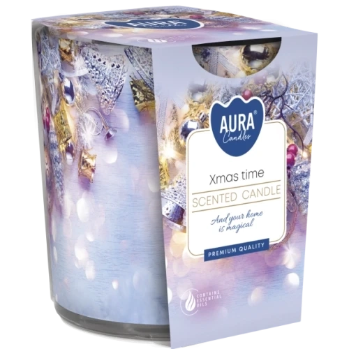 AURA X mas time vonná sviečka, 100 g, doba horenia 22 hodín