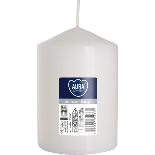 AURA sviečka valec 10 cm, Ø  7 cm, 290 g, doba horenia 44 hodín, biela/naturál