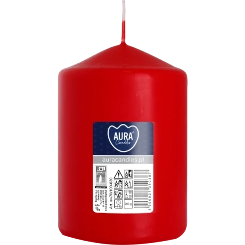 AURA sviečka valec 10 cm, Ø  7 cm, 290 g, doba horenia 44 hodín, červená