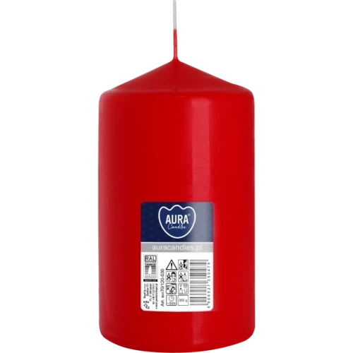 AURA sviečka valec 12 cm, Ø  7 cm, 350 g, doba horenia 50 hodín červená