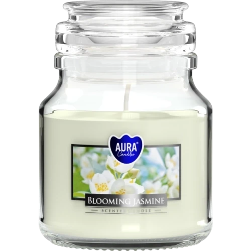 AURA Blooming jasmine vonná sviečka 120 g, doba horenia 28 hodínAURA