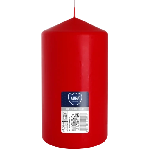 AURA sviečka valec 15 cm, Ø  8 cm, 600 g, doba horenia 66 hodín, červená