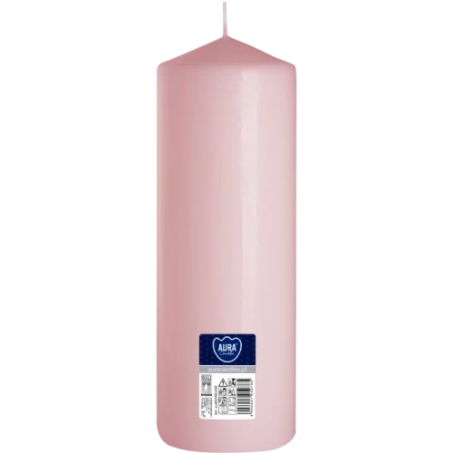 AURA sviečka valec 25 cm, Ø  8 cm, 1000 g, doba horenia 160 hodín, svetloružová