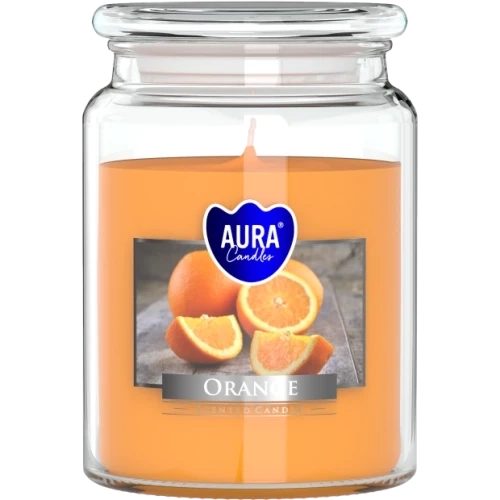 AURA Orange vonná sviečka, 500 g, doba horenia 100 hodín